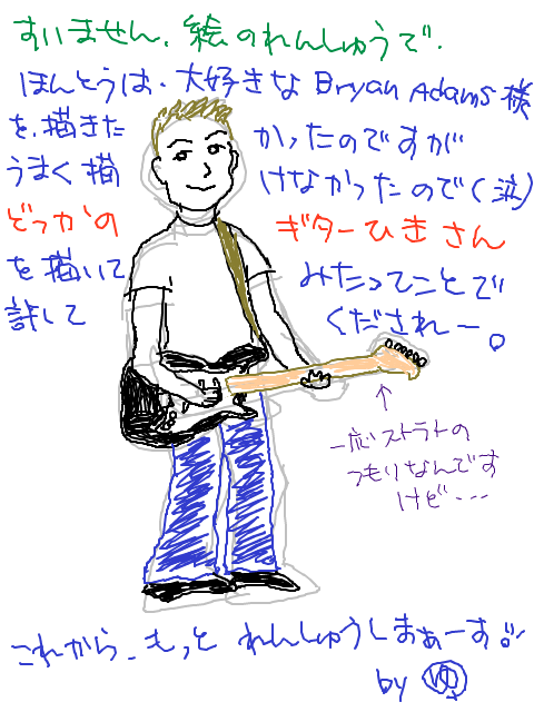 【絵の練習】ギター弾きさん