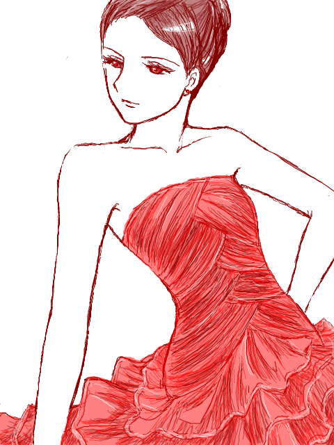 紅のドレス