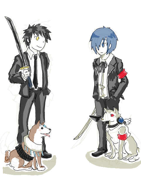 日本刀と日本犬
