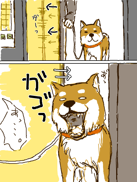 犬とエレベーター