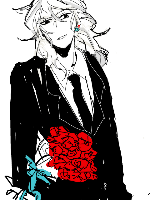 バラの花束を持ってきたスーツの聖帝とデートしたい結婚したい