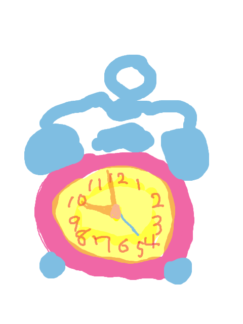【除夜の鐘16】娘が描いた時計（ちなみに娘の誕生日は時の記念日）
