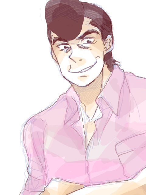 鷹村さんのピンクシャツかなり好きです