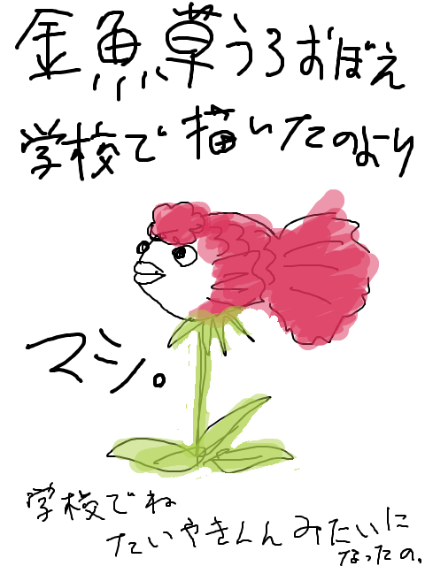 一発描いた動植物。