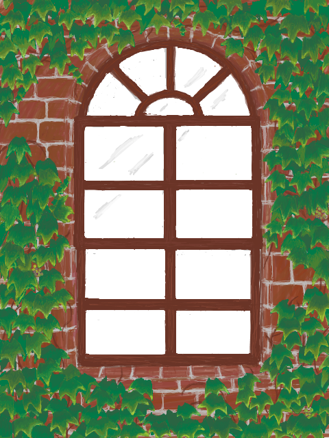 窓と蔦