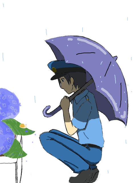 雨と傘と蝸牛