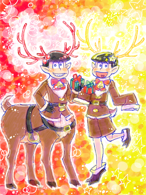 リクエスト　「おそ松と十四松でかわいい系のツノ絵」