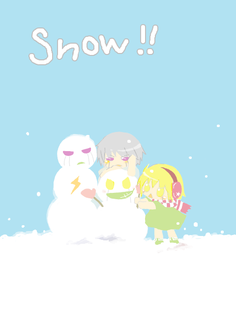 雪遊びと双子
