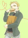 dean with burger