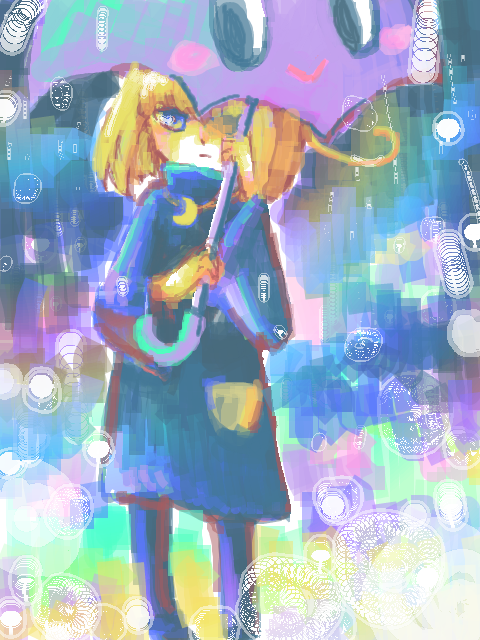 傘と青