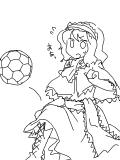 サッカーをするアリス
