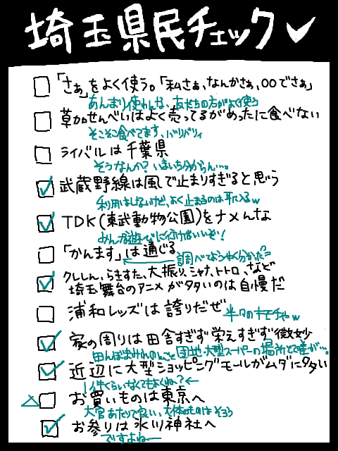 『埼玉県民チェック』してみた