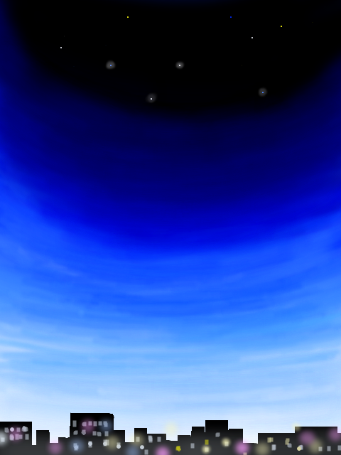 テンプレ_夜空と遠景のビル