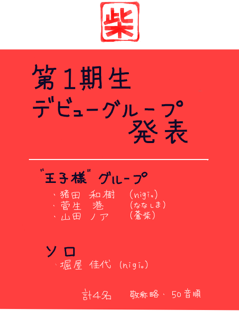 第１期生デビューグループ発表