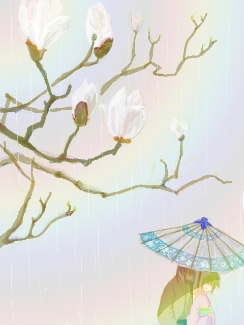 土ミツ　木蓮の雨