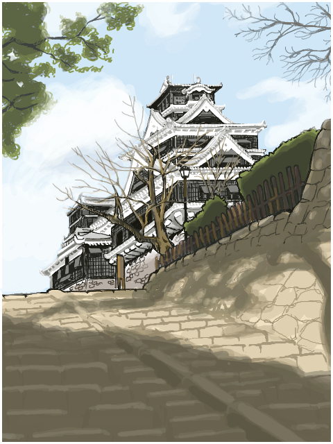 熊本城（推しバトンの際に描いたものです　2022.4）