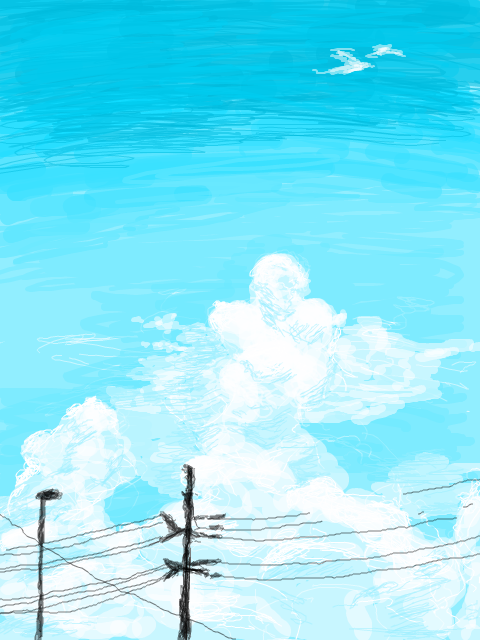 夏っぽい雲　練習