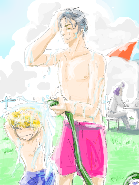 夏の水遊び
