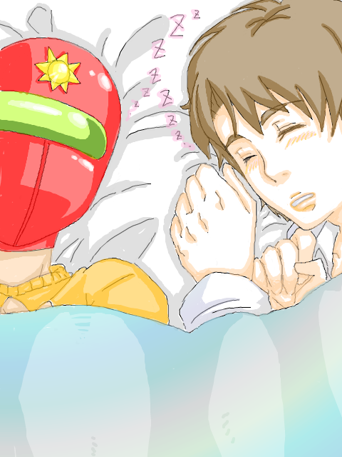 今日レッド君(１)は、川崎支部にいたお兄さんに遊んでもらいました！　でも２人共、いっぱい遊んで疲れて眠っちゃったみたい♪