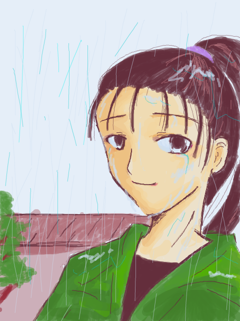 雨の中の夢前さん