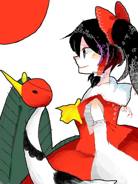 松と鶴と巫女