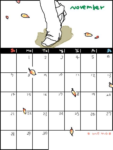 2010年11月カレンダー